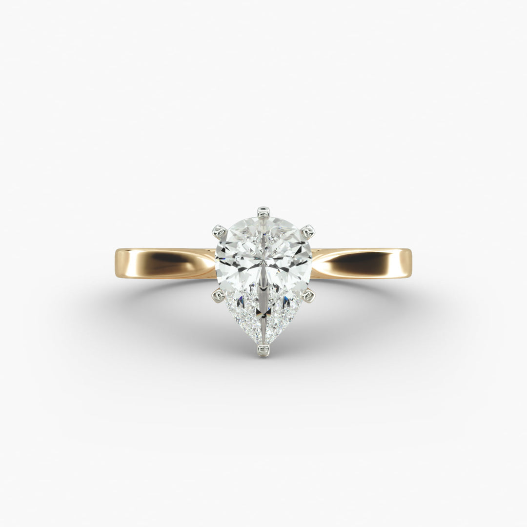 Pear Lab-Grown Diamond Solitaire Engagement Ring | 6-Prong | IGI Certified | 10K/14K/18K Gold