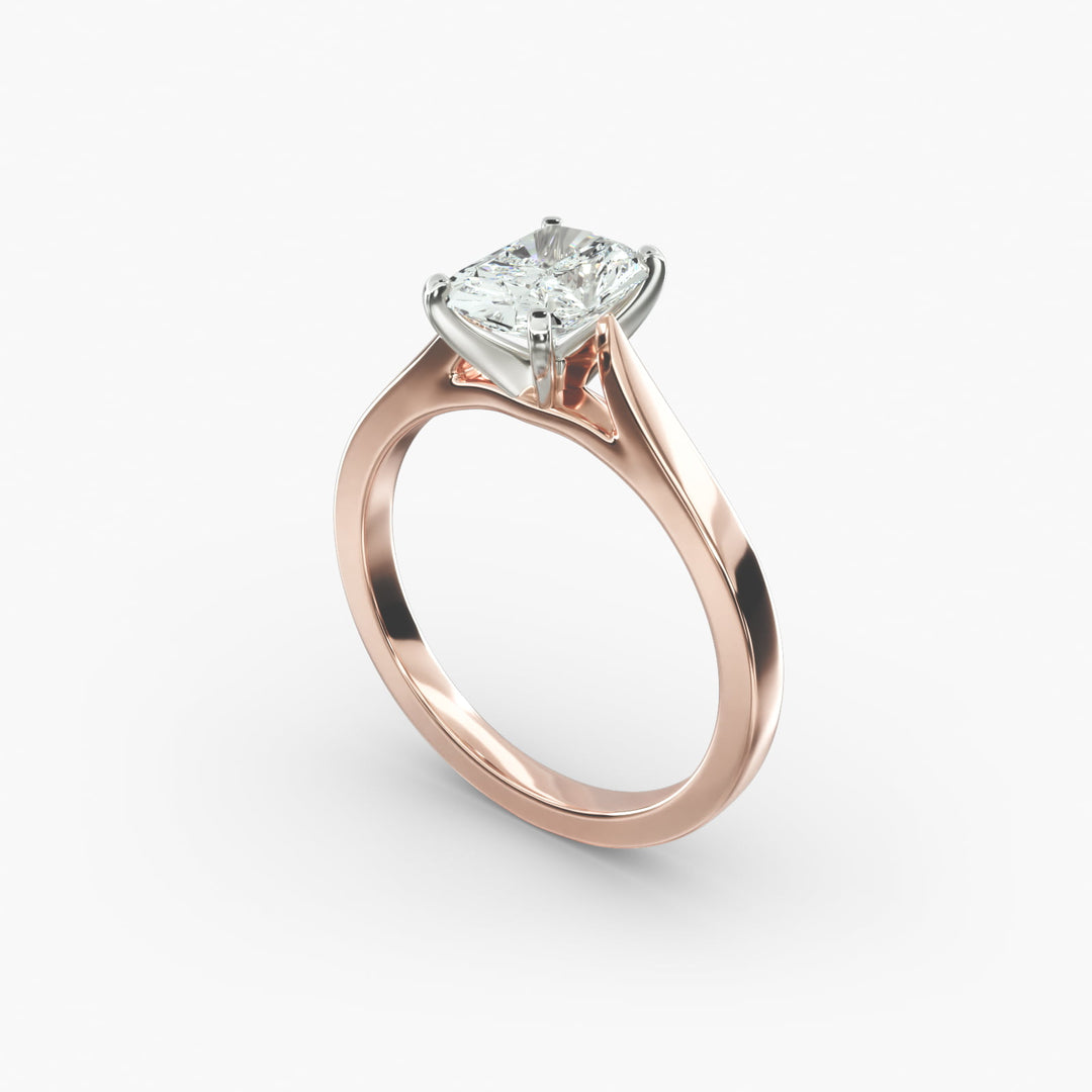 Radiant Cut Lab-Grown Diamond Solitaire Ring | 0.50–5.00 Carat | IGI Certified | Yellow, White, Rose Gold