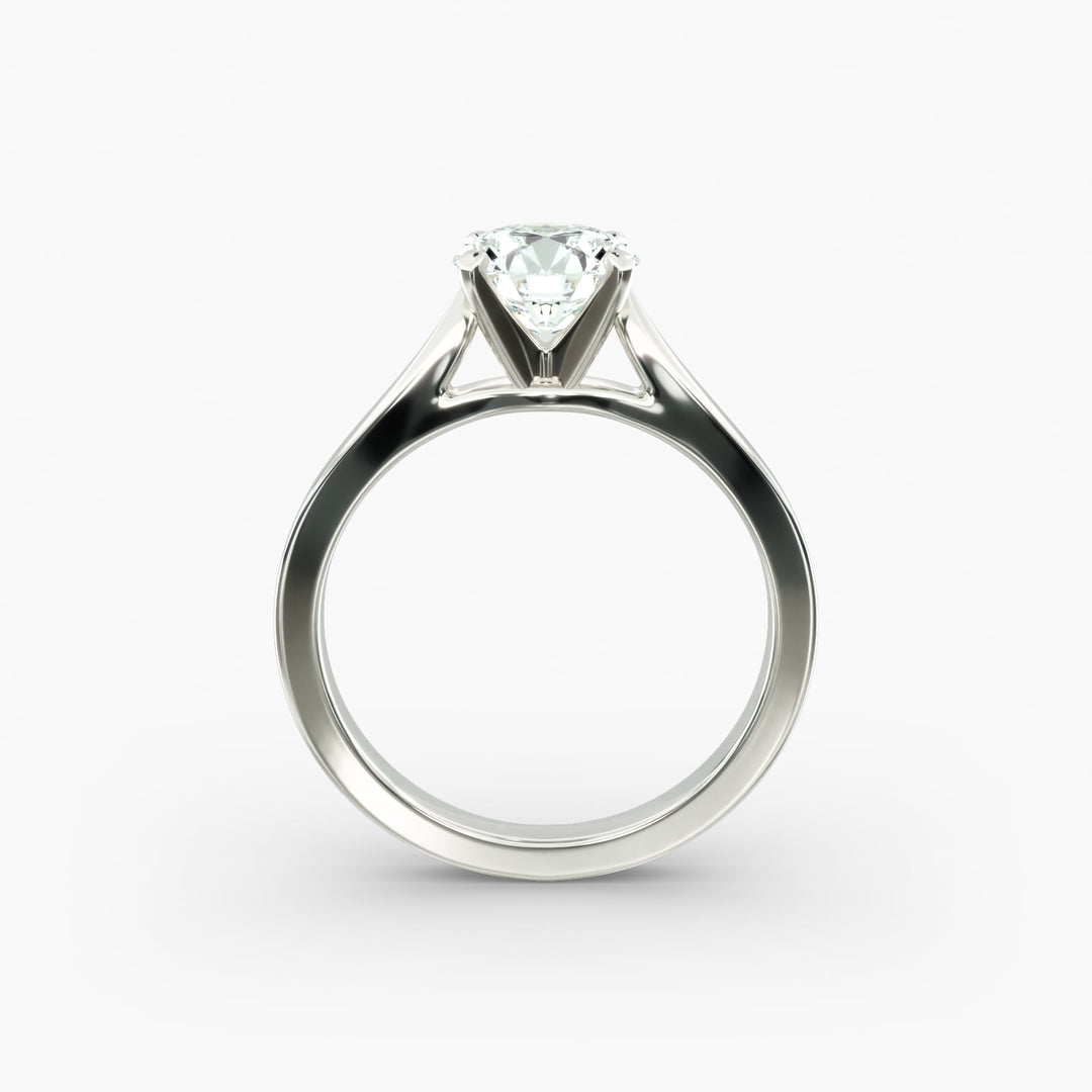Round Brilliant Lab-Grown Diamond — Wide Band Statement Ring | IGI Certified | 10K/14K/18K Gold