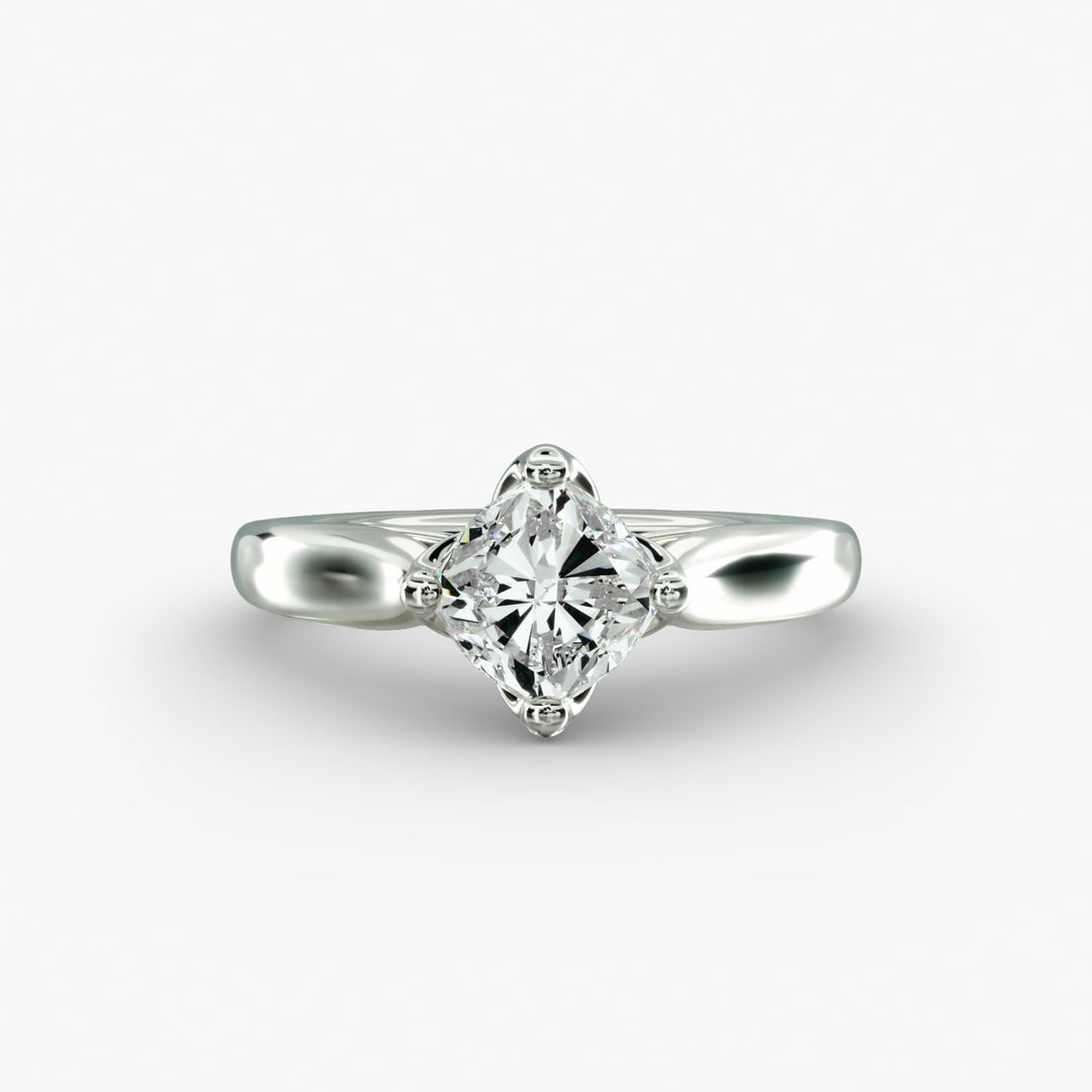 Cushion Lab-Grown Diamond Four-Prong Engagement Ring | Classic Solitaire | IGI Certified | 10K/14K/18K Gold