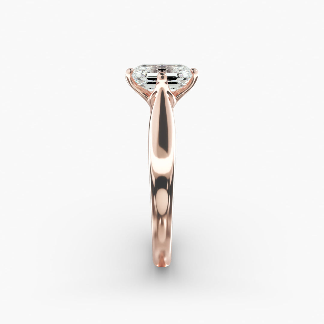 Emerald Lab-Grown Diamond 4-Prong Ring | Classic Band | IGI Certified | 10K/14K/18K Gold