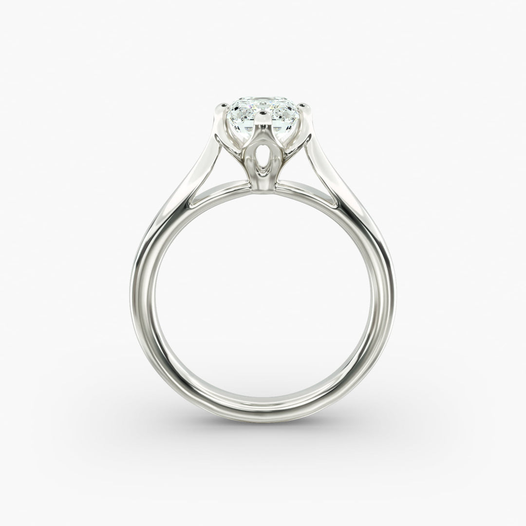 Emerald Lab-Grown Diamond 4-Prong Ring | Classic Band | IGI Certified | 10K/14K/18K Gold