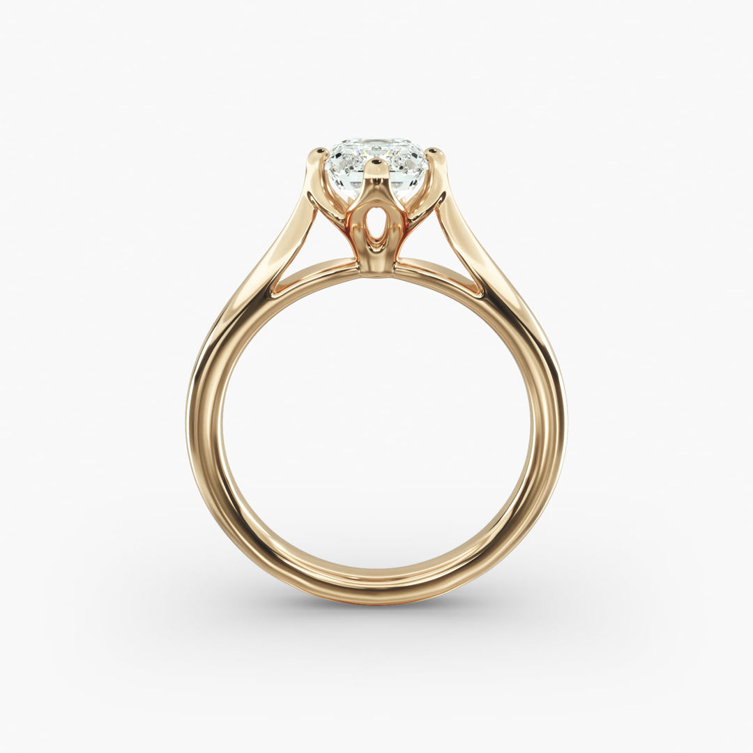Emerald Lab-Grown Diamond 4-Prong Ring | Classic Band | IGI Certified | 10K/14K/18K Gold