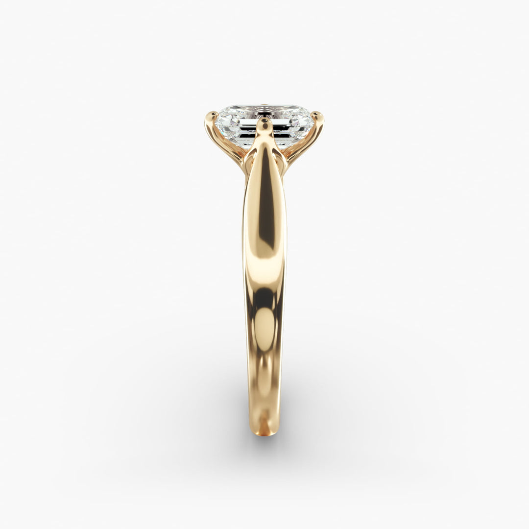 Emerald Lab-Grown Diamond 4-Prong Ring | Classic Band | IGI Certified | 10K/14K/18K Gold