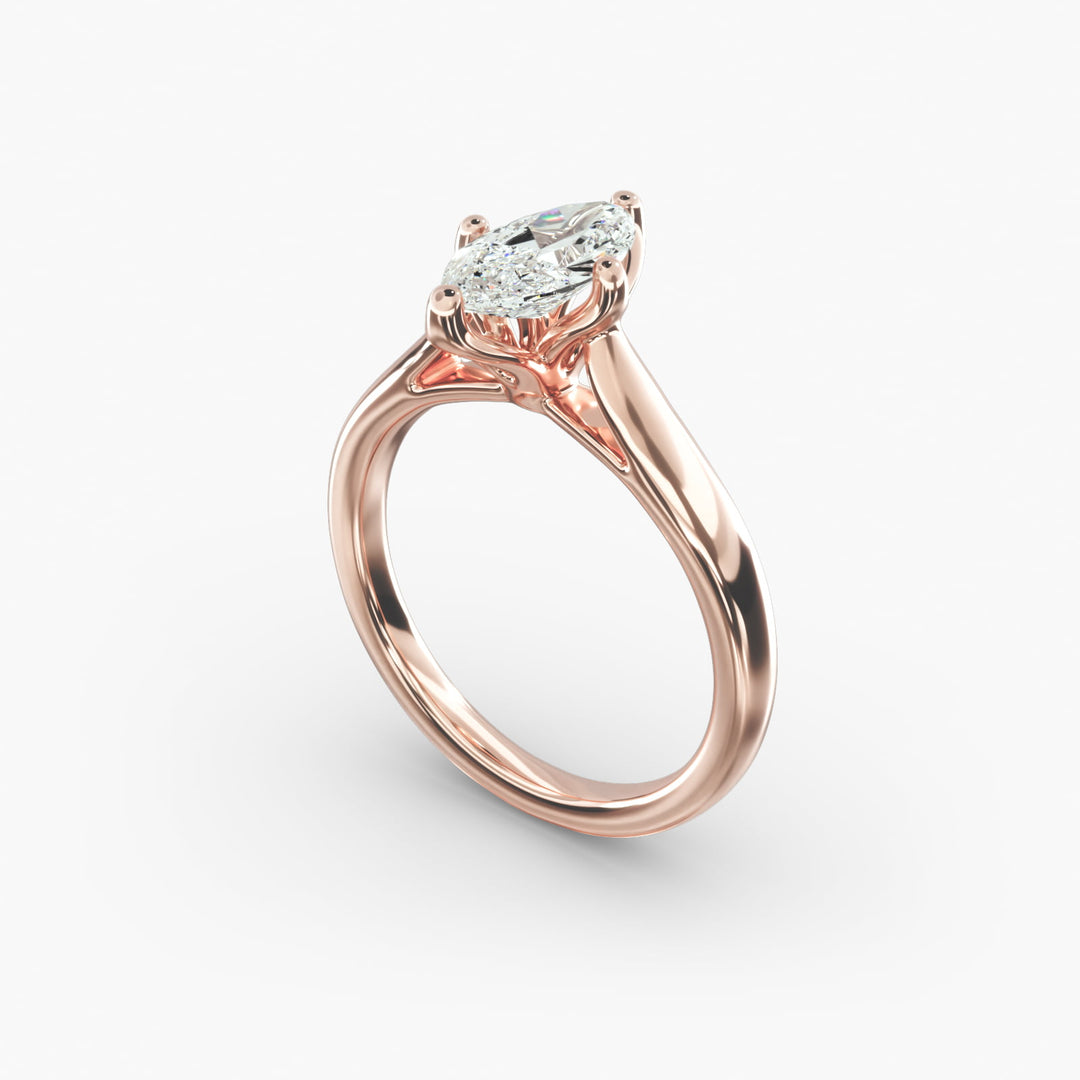 Marquise Lab-Grown Diamond Classic Solitaire Engagement Ring | Timeless Design