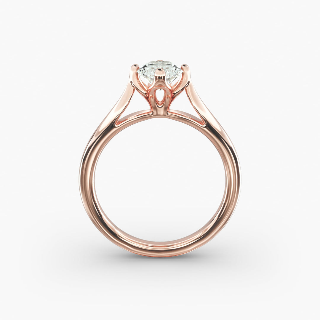 Oval Lab-Grown Diamond Four-Prong Solitaire Engagement Ring | Classic Band | IGI Certified | 10K/14K/18K Gold