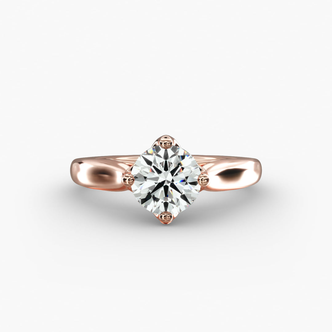 Round Lab-Grown Diamond Four-Prong Engagement Ring | Brilliant Solitaire | IGI Certified | 10K/14K/18K Gold