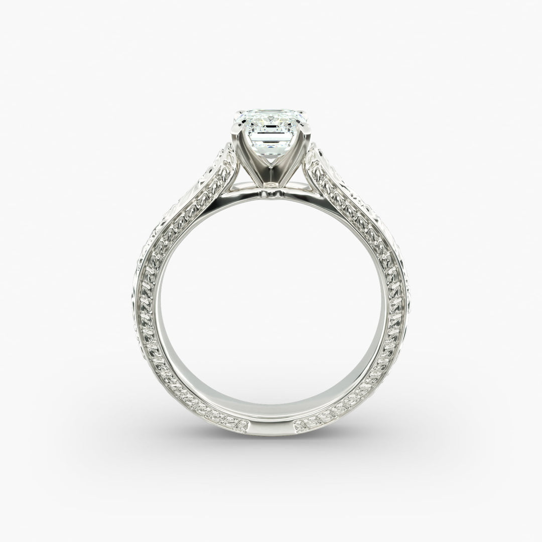 Emerald Lab-Grown Diamond Designer Ring – Artistic Band | IGI Certified | 10K/14K/18K Gold