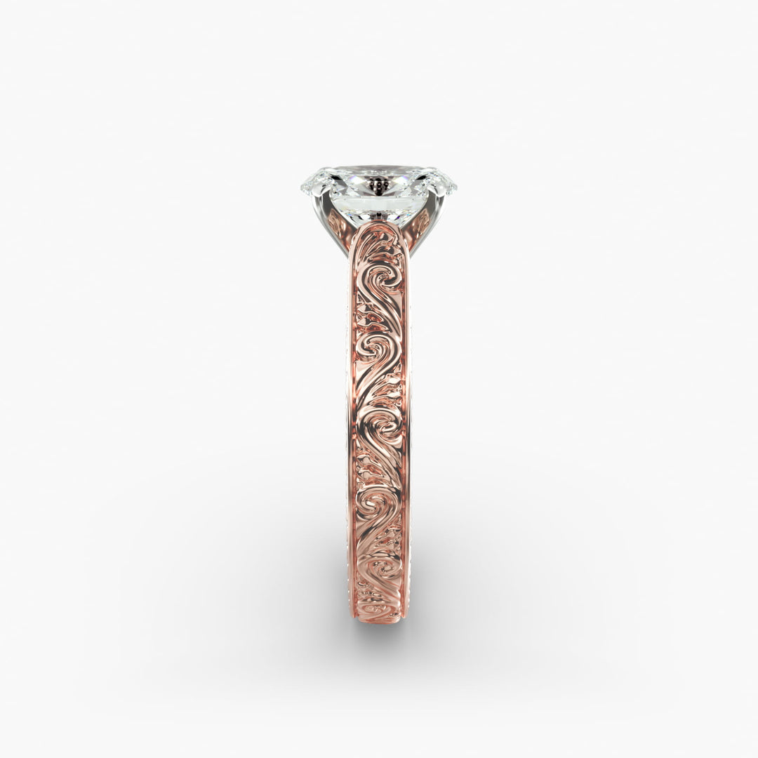 Oval Lab-Grown Diamond Designer Ring – Unique Artistic Style | IGI Certified | 10K/14K/18K Gold