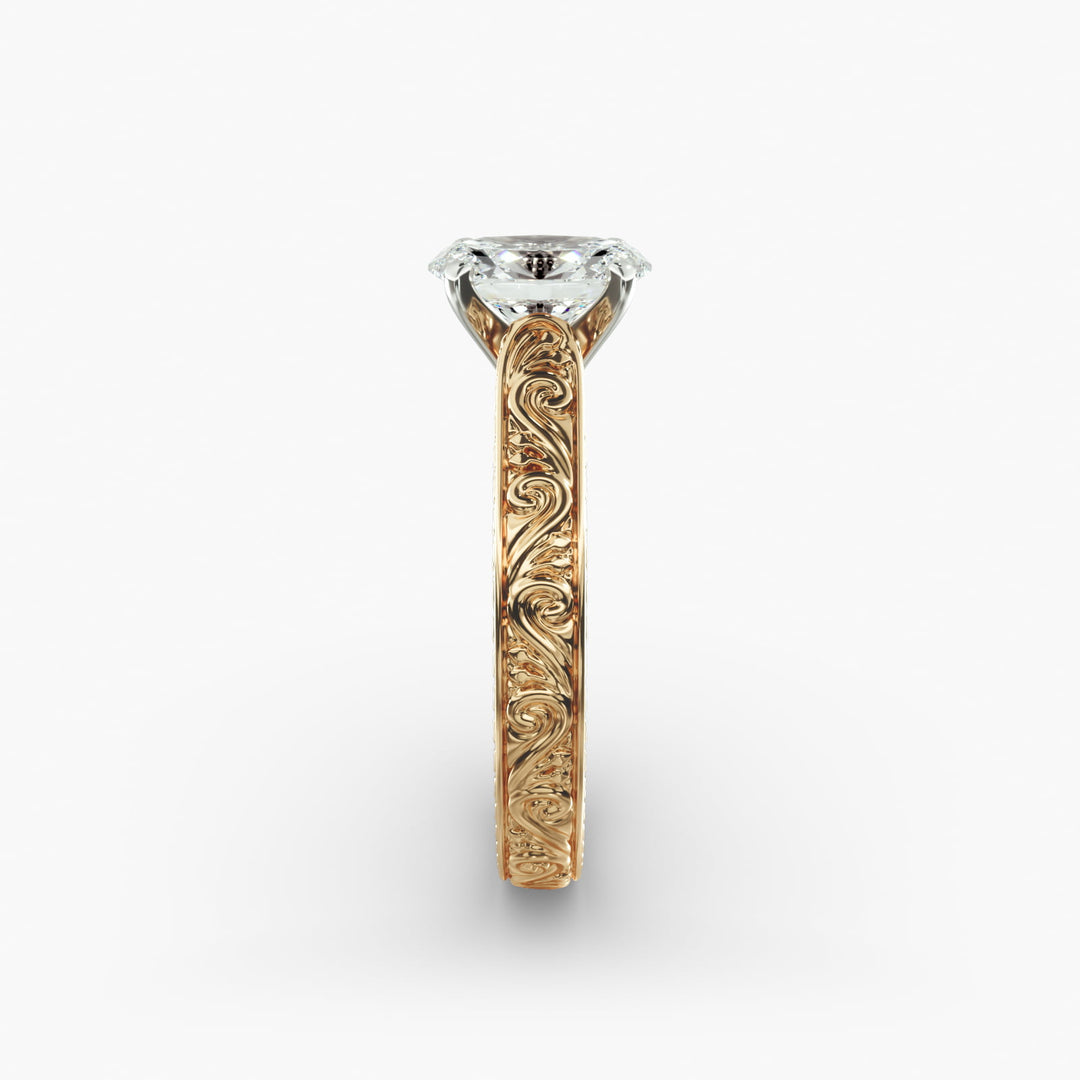Oval Lab-Grown Diamond Designer Ring – Unique Artistic Style | IGI Certified | 10K/14K/18K Gold