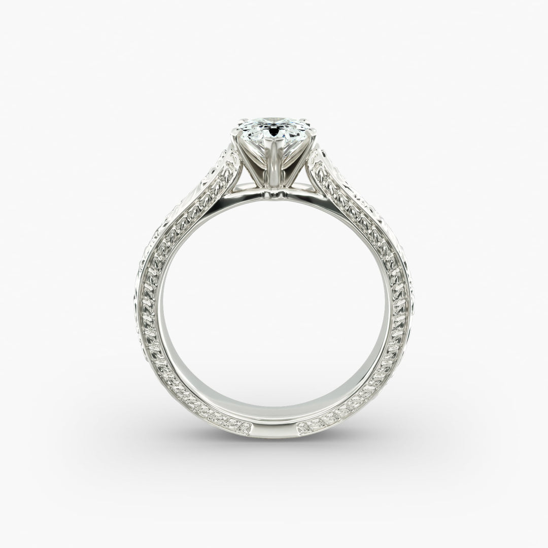 Pear Lab-Grown Diamond Designer Ring – Artistic Band | IGI Certified | 10K/14K/18K Gold