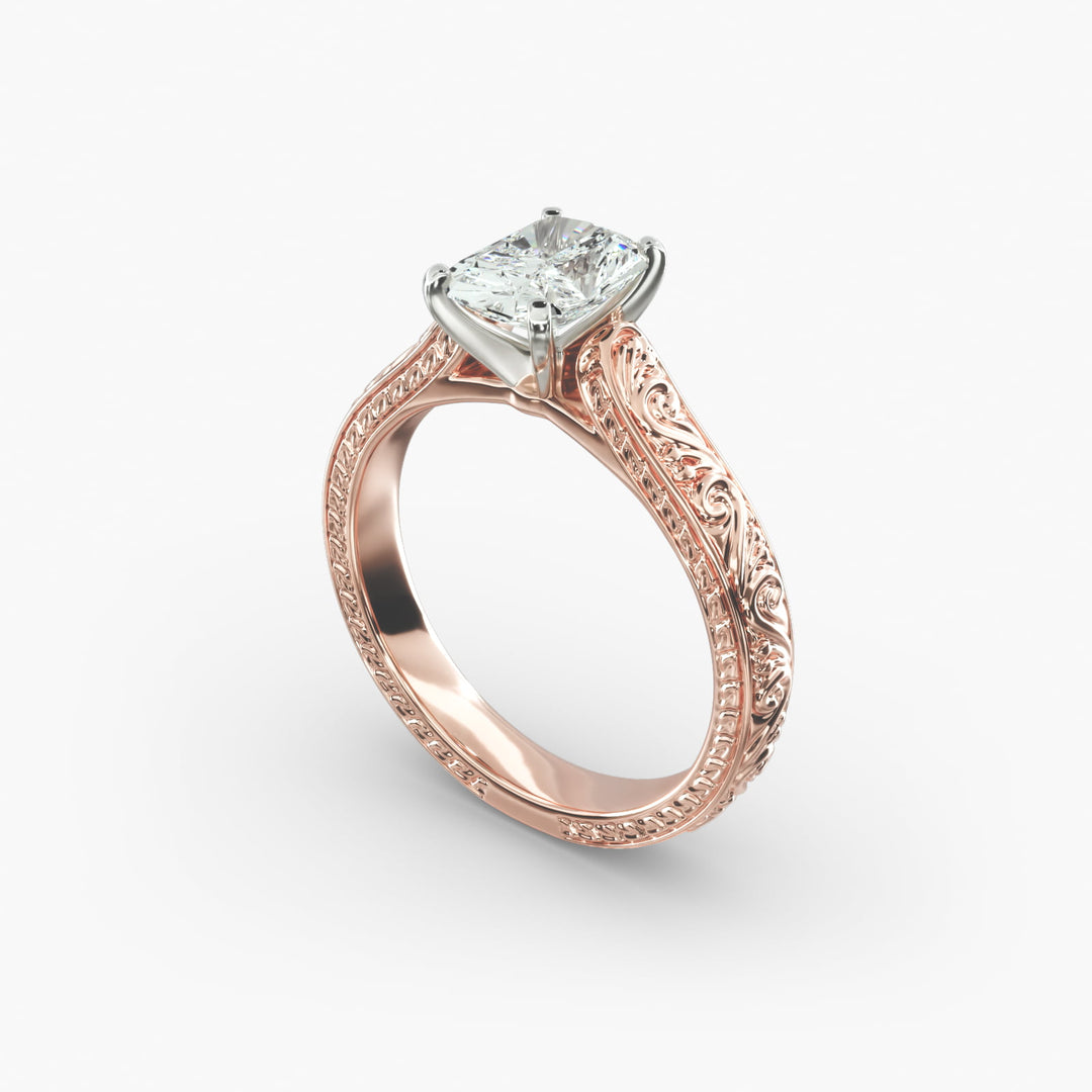 Radiant Cut Designer Lab-Grown Diamond Ring | 0.50–5.00 Carat | IGI Certified | Yellow, White, Rose Gold