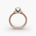 Load image into Gallery viewer, Round Lab-Grown Diamond Ring – Unique Band Design | IGI Certified | 10K/14K/18K Gold