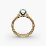 Load image into Gallery viewer, Round Lab-Grown Diamond Ring – Unique Band Design | IGI Certified | 10K/14K/18K Gold