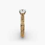 Load image into Gallery viewer, Round Lab-Grown Diamond Ring – Unique Band Design | IGI Certified | 10K/14K/18K Gold