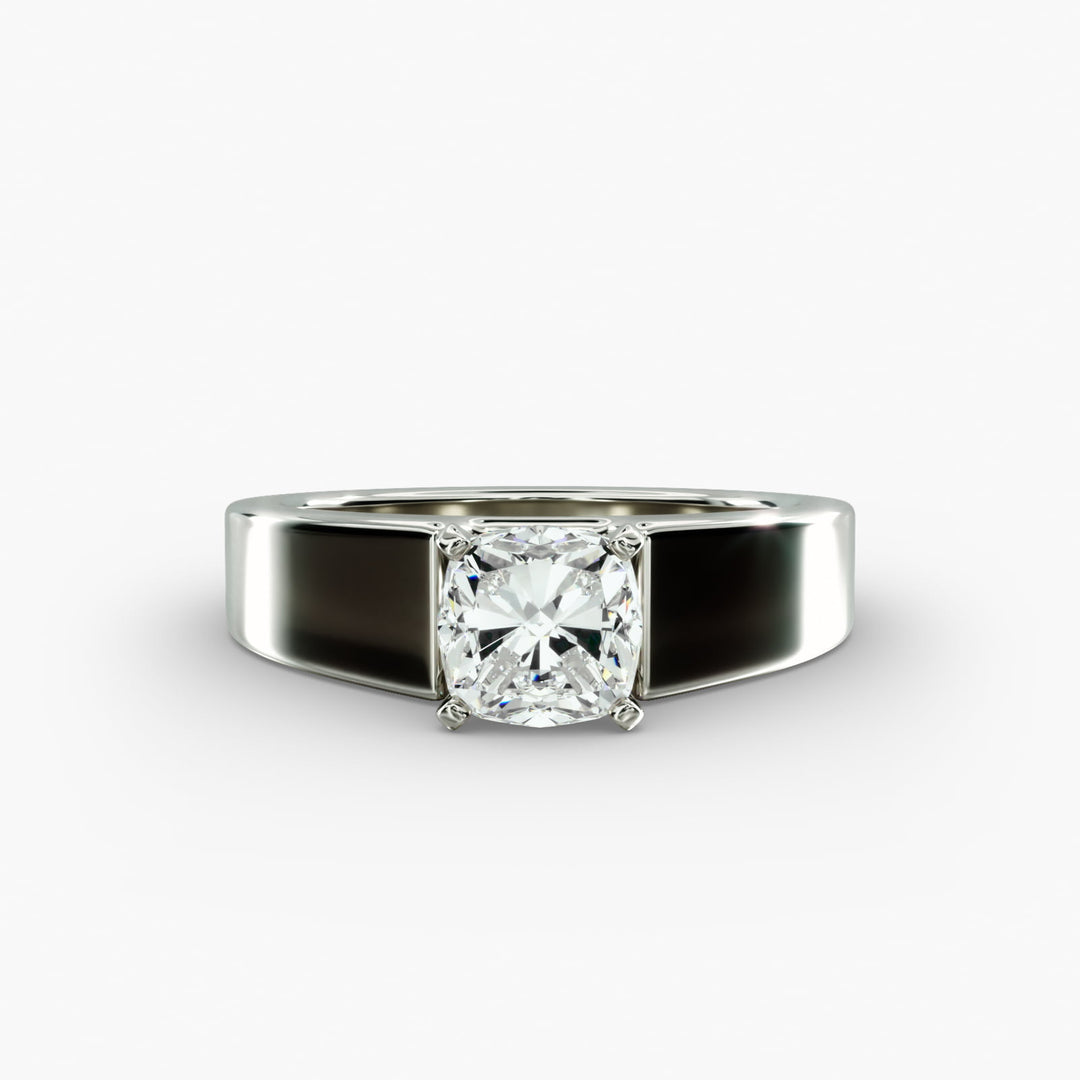 Cushion Lab-Grown Diamond Bold Classic Band Ring – Timeless Luxury | IGI Certified | 10K/14K/18K Gold