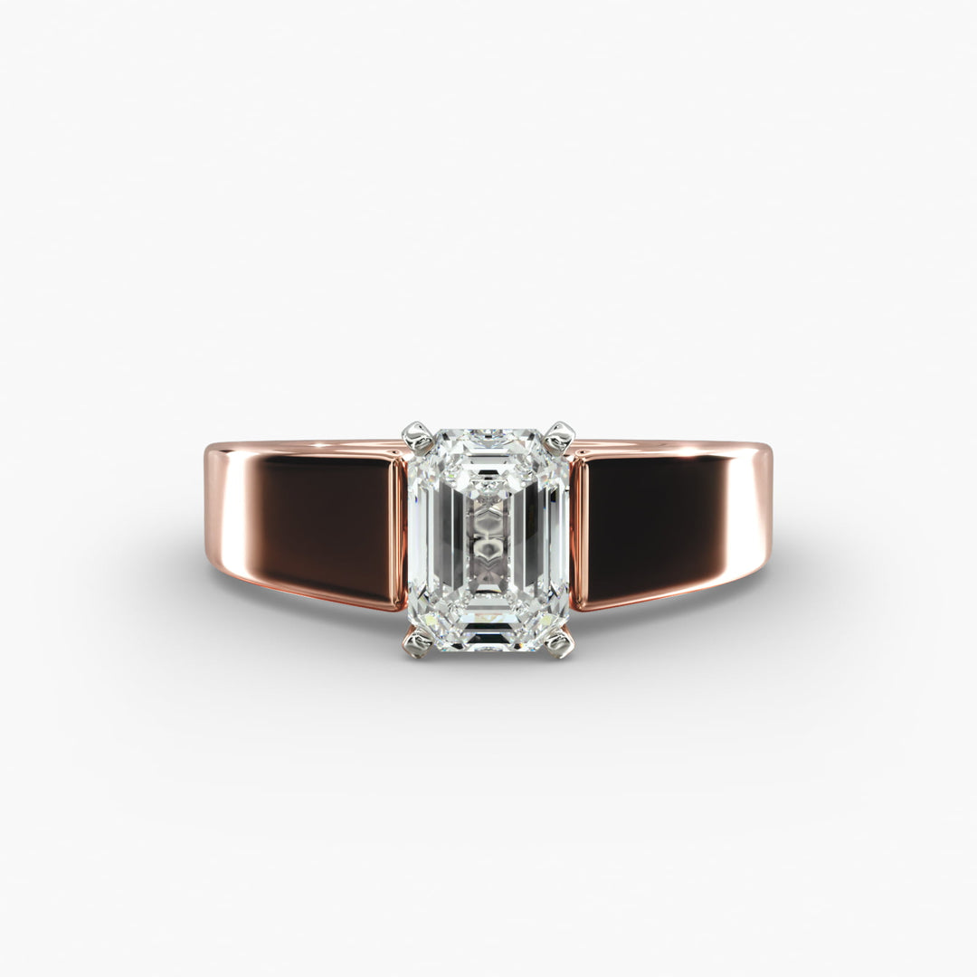 Emerald Lab-Grown Diamond Bold Classic Band Ring – Modern Elegance | IGI Certified | 10K/14K/18K Gold