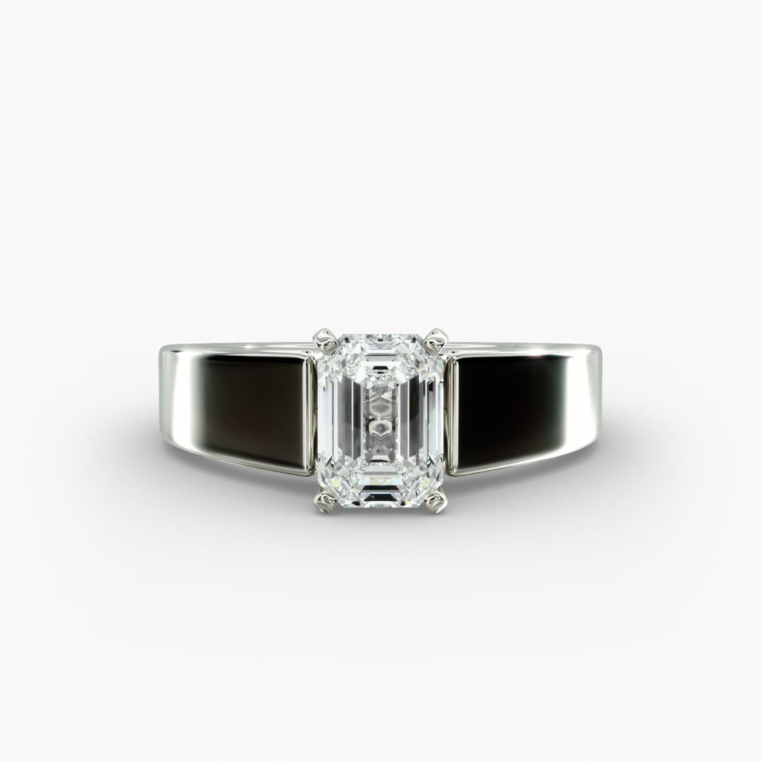 Emerald Lab-Grown Diamond Bold Classic Band Ring – Modern Elegance | IGI Certified | 10K/14K/18K Gold