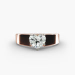Load image into Gallery viewer, Heart Lab-Grown Diamond Bold Classic Band Ring – Romantic Designer Style | IGI Certified | 10K/14K/18K Gold
