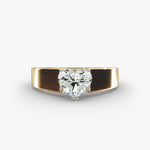 Load image into Gallery viewer, Heart Lab-Grown Diamond Bold Classic Band Ring – Romantic Designer Style | IGI Certified | 10K/14K/18K Gold