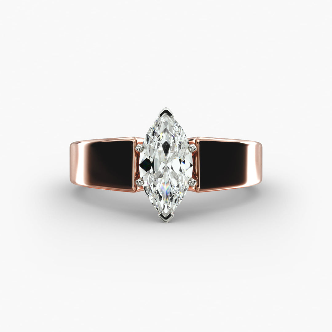 Marquise Lab-Grown Diamond Bold Classic Band Ring – Unique Elegance | IGI Certified | 10K/14K/18K Gold