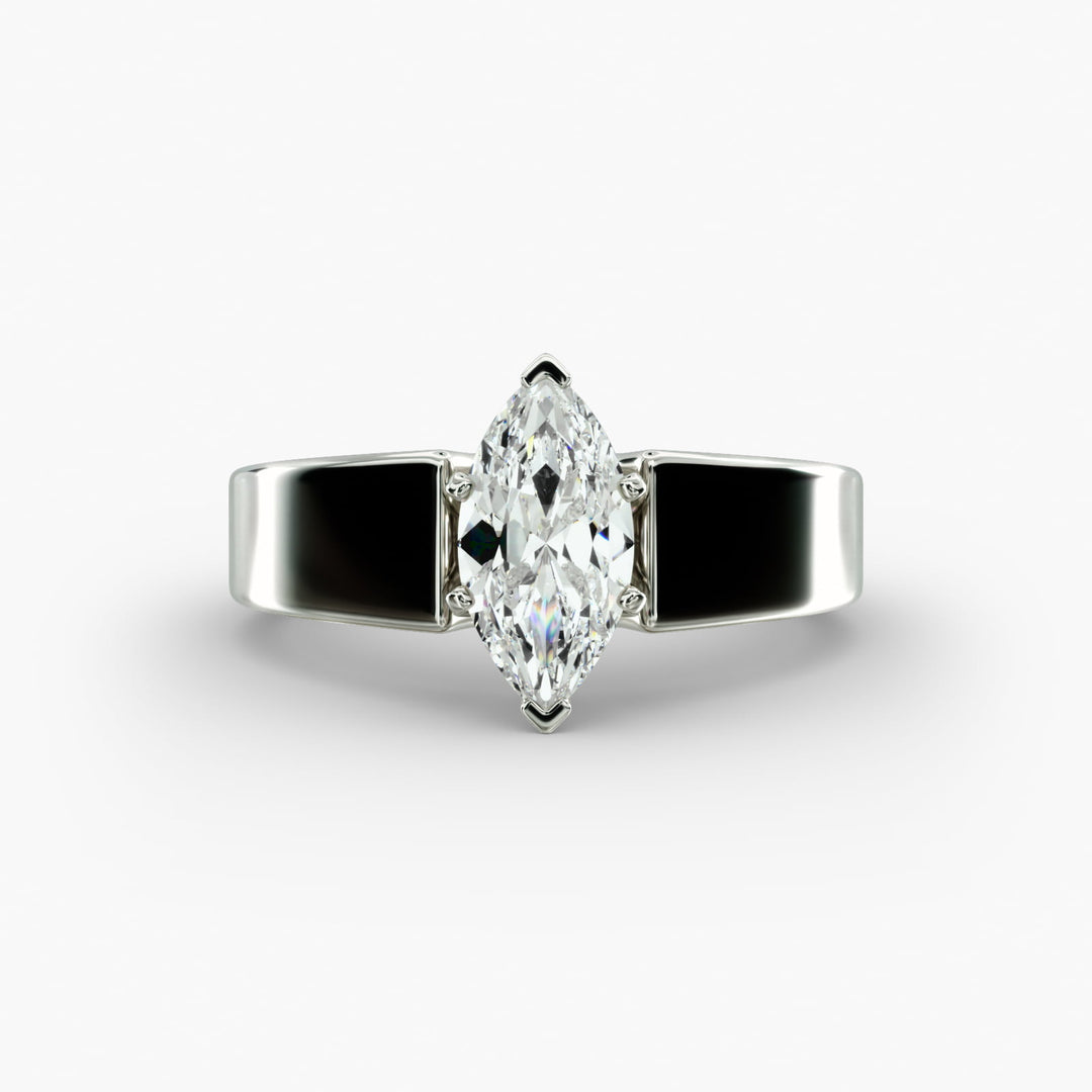 Marquise Lab-Grown Diamond Bold Classic Band Ring – Unique Elegance | IGI Certified | 10K/14K/18K Gold