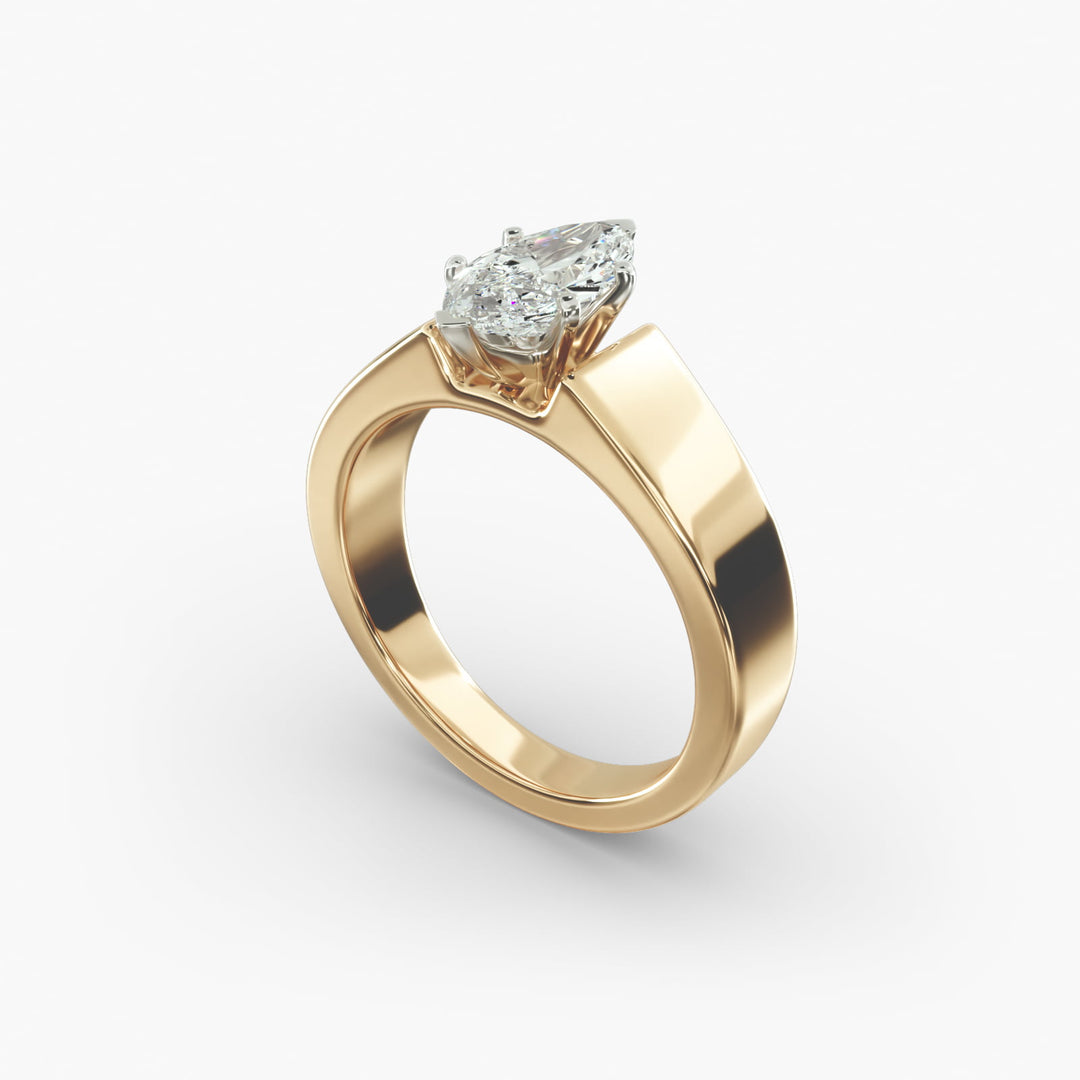 Marquise Lab-Grown Diamond Bold Classic Band Ring – Unique Elegance | IGI Certified | 10K/14K/18K Gold