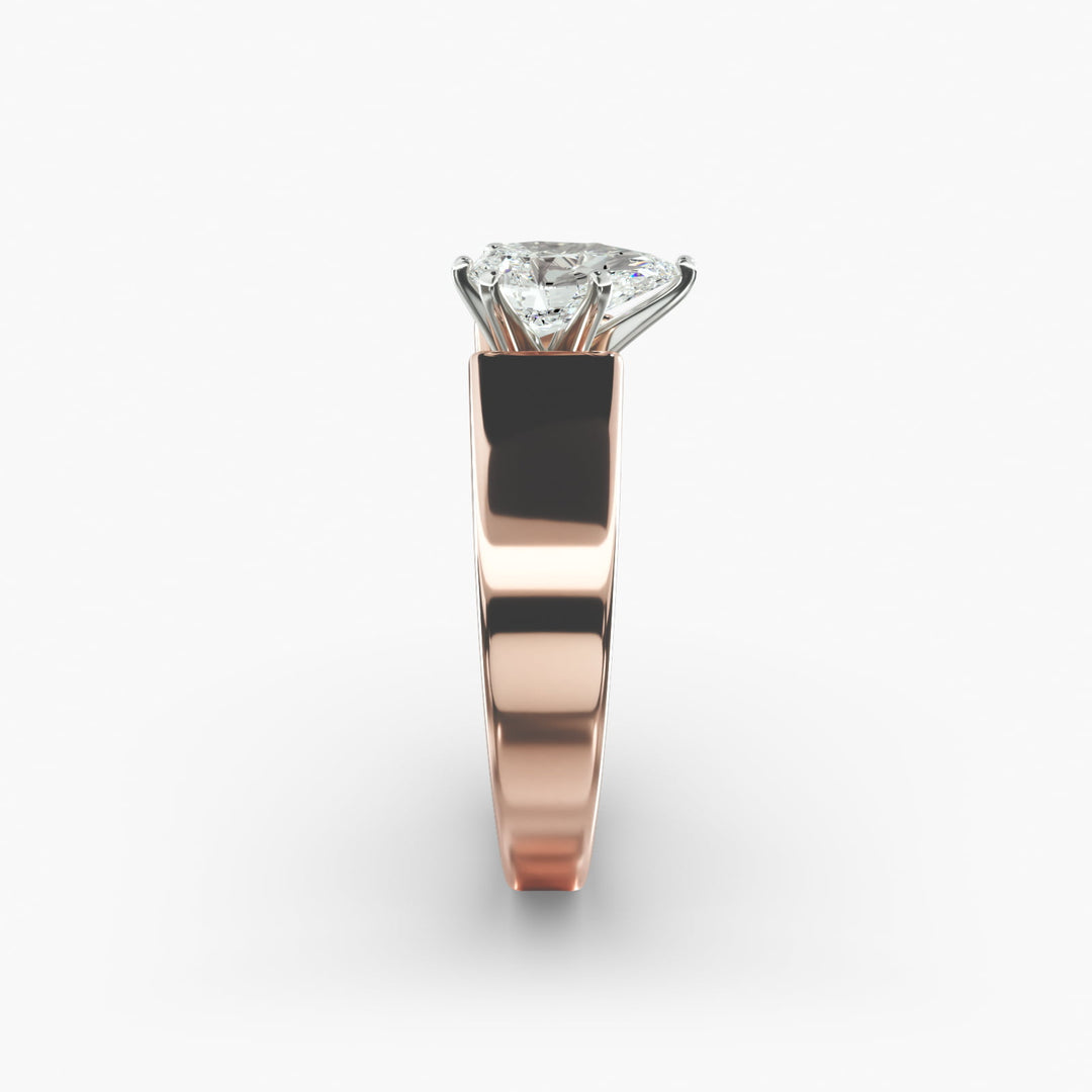 Pear Lab-Grown Diamond Bold Classic Band Ring – Elegant Designer Look | IGI Certified | 10K/14K/18K Gold