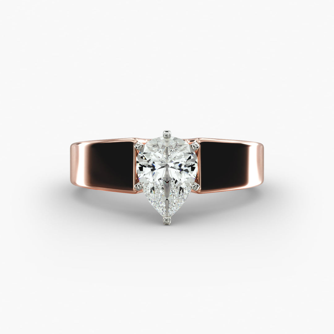 Pear Lab-Grown Diamond Bold Classic Band Ring – Elegant Designer Look | IGI Certified | 10K/14K/18K Gold