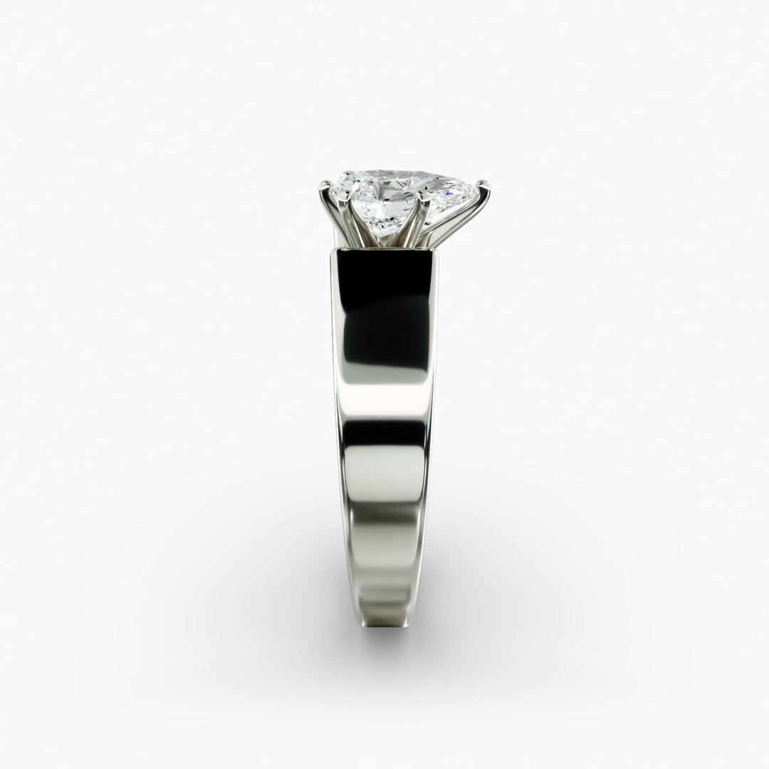 Pear Lab-Grown Diamond Bold Classic Band Ring – Elegant Designer Look | IGI Certified | 10K/14K/18K Gold
