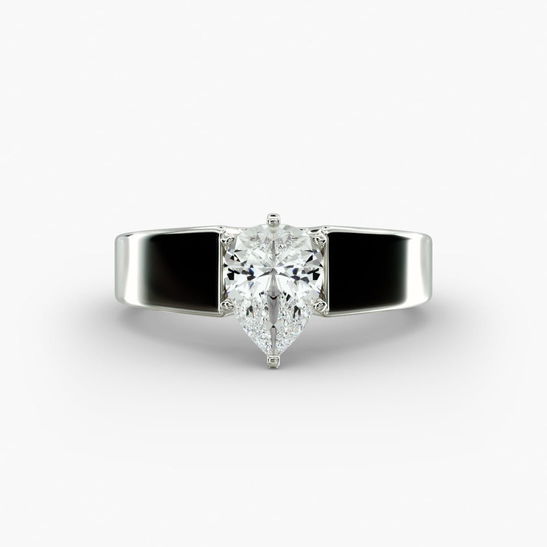 Pear Lab-Grown Diamond Bold Classic Band Ring – Elegant Designer Look | IGI Certified | 10K/14K/18K Gold