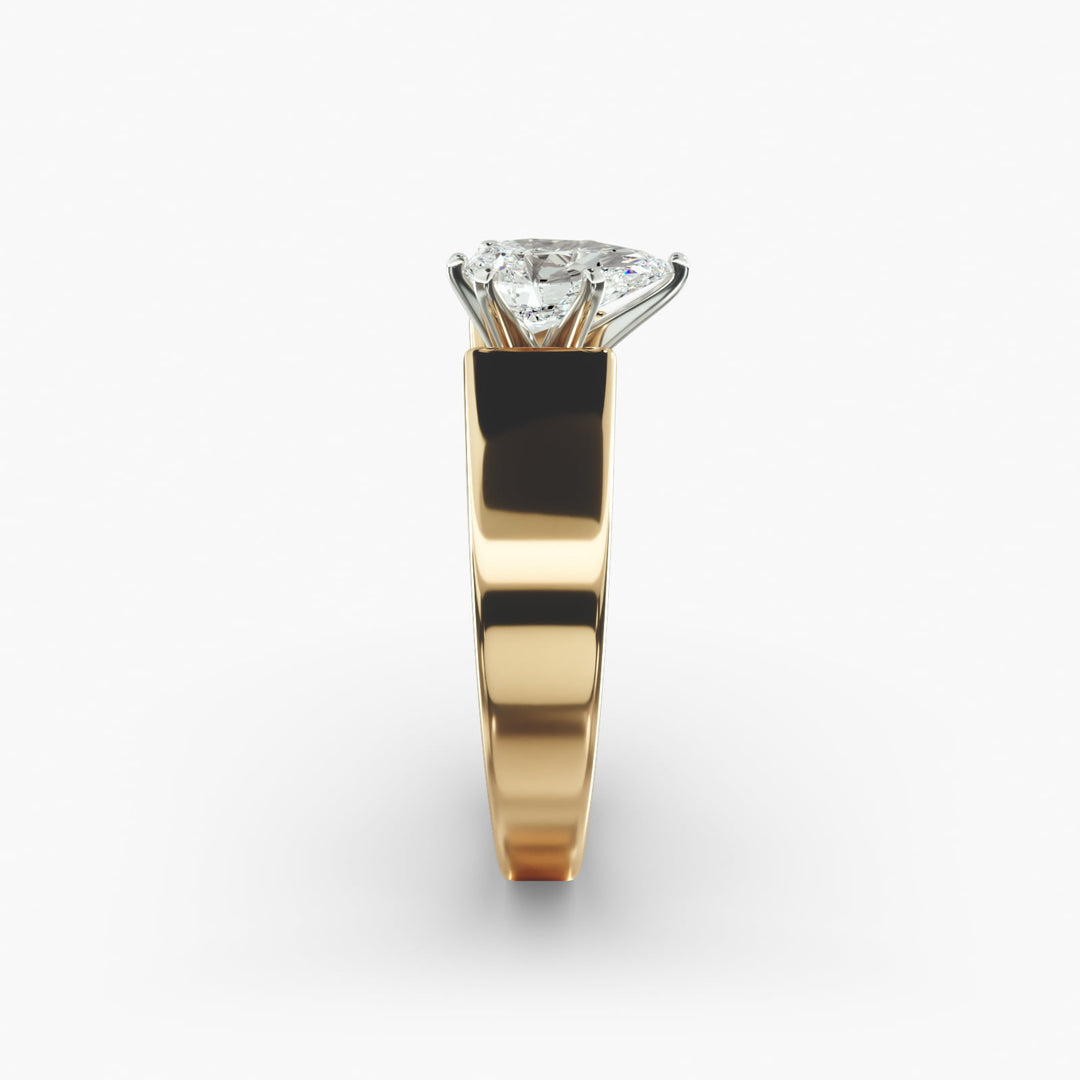Pear Lab-Grown Diamond Bold Classic Band Ring – Elegant Designer Look | IGI Certified | 10K/14K/18K Gold