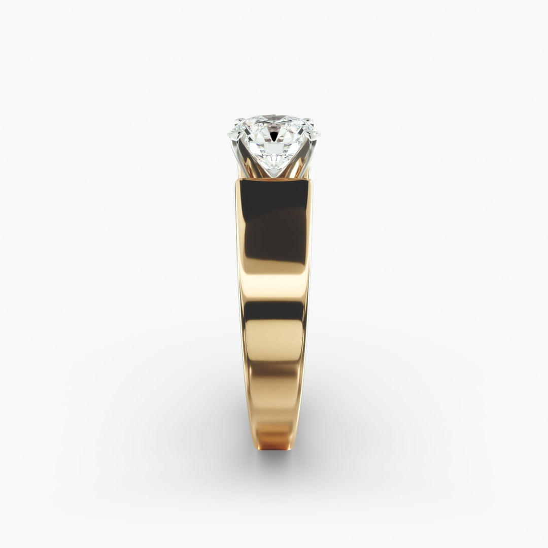 Round Brilliant Lab-Grown Diamond Bold Classic Band Ring – Iconic Elegance | IGI Certified | 10K/14K/18K Gold
