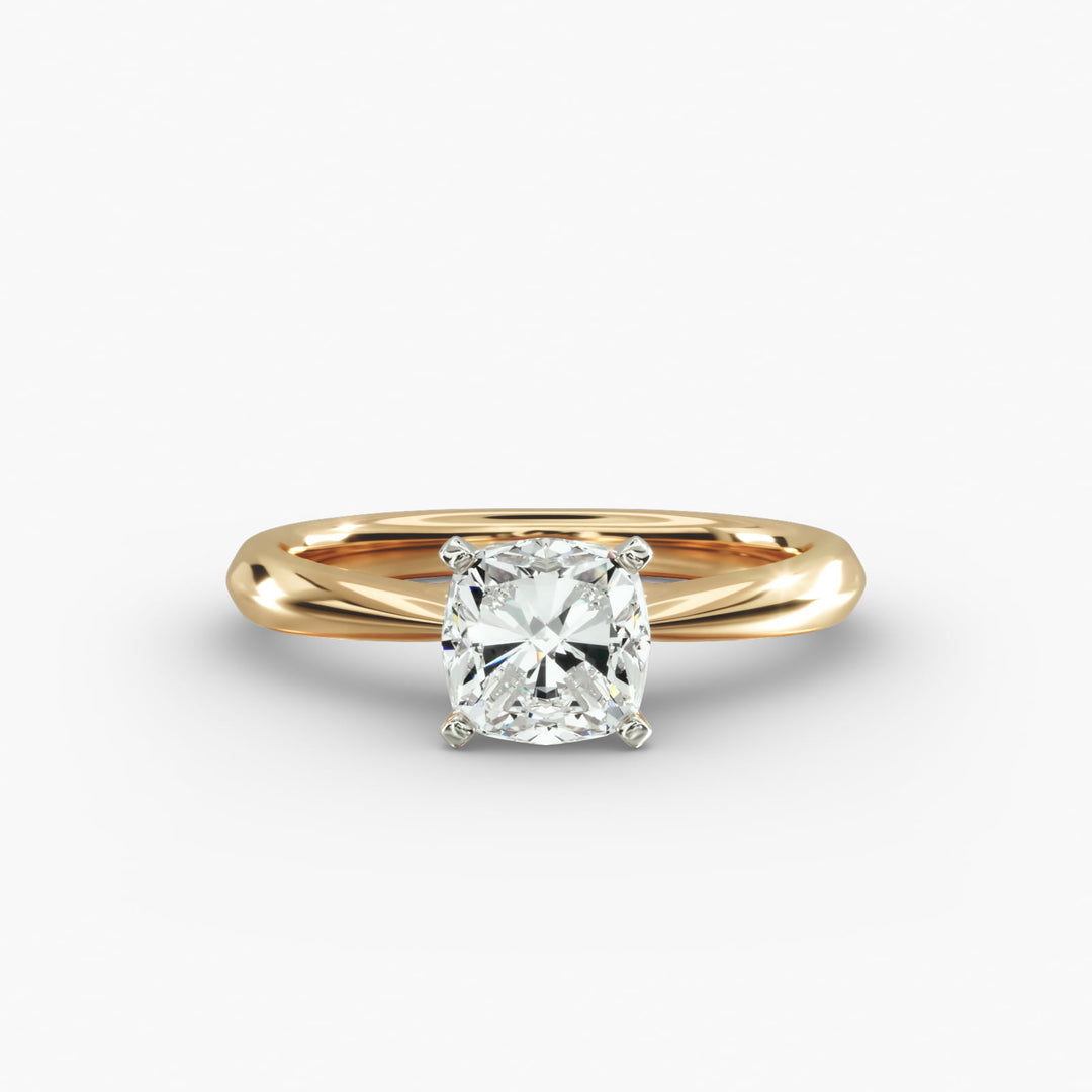 Cushion-Cut Lab-Grown Diamond Ring with Four-Prong Setting | IGI Certified | 10K, 14K & 18K Gold