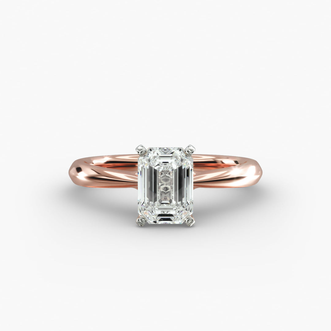 Emerald Lab-Grown Diamond Four-Prong Engagement Ring | Classic Solitaire | IGI Certified | 10K/14K/18K Gold