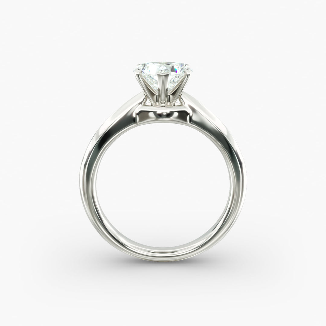 Heart Lab-Grown Diamond Five-Prong Engagement Ring | Elegant Solitaire | IGI Certified | 10K/14K/18K Gold