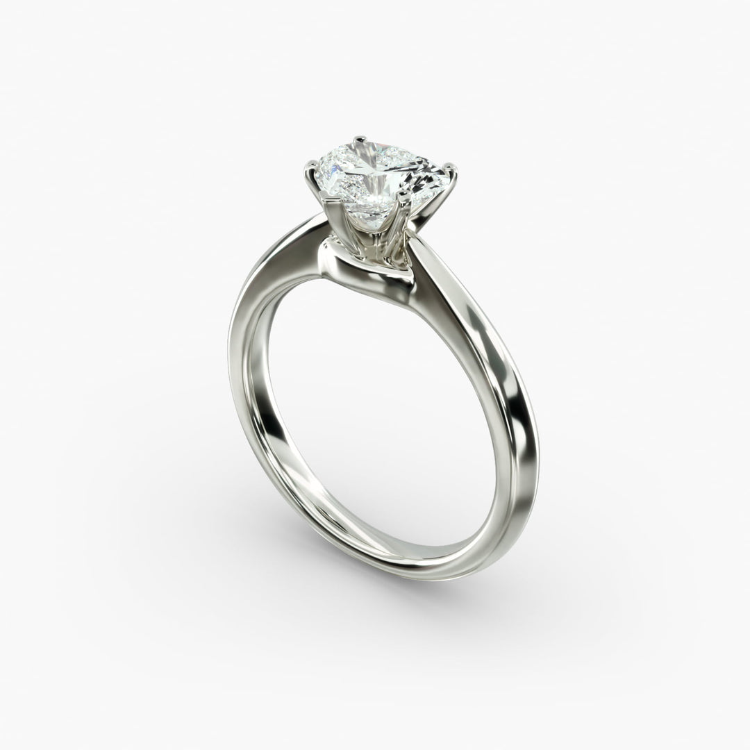 Heart Lab-Grown Diamond Five-Prong Engagement Ring | Elegant Solitaire | IGI Certified | 10K/14K/18K Gold