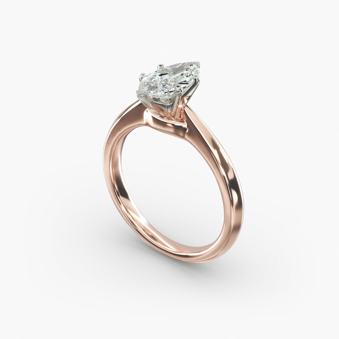 Marquise Lab-Grown Diamond Six-Prong Engagement Ring | Classic Solitaire | IGI Certified | 10K/14K/18K Gold