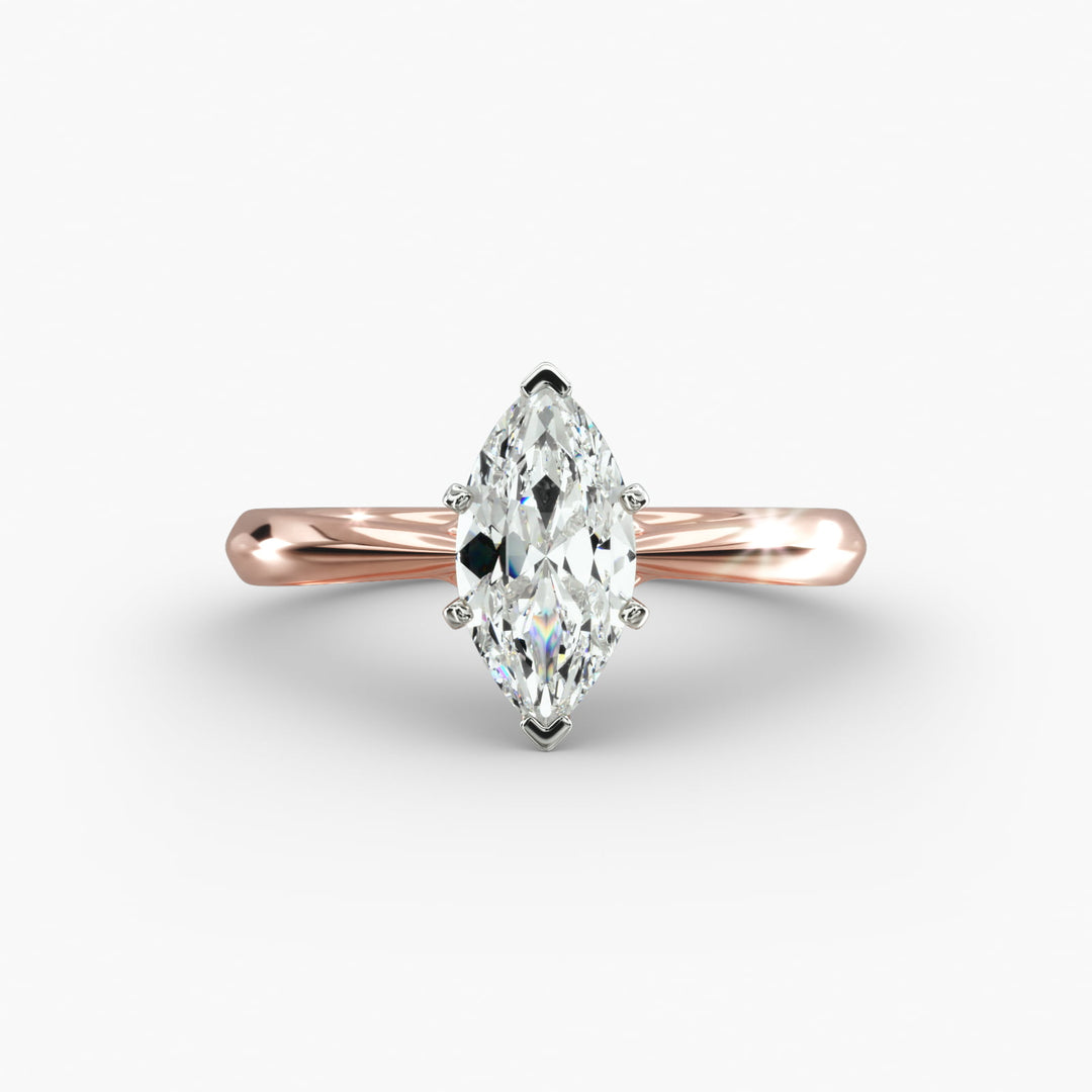 Marquise Lab-Grown Diamond Six-Prong Engagement Ring | Classic Solitaire | IGI Certified | 10K/14K/18K Gold
