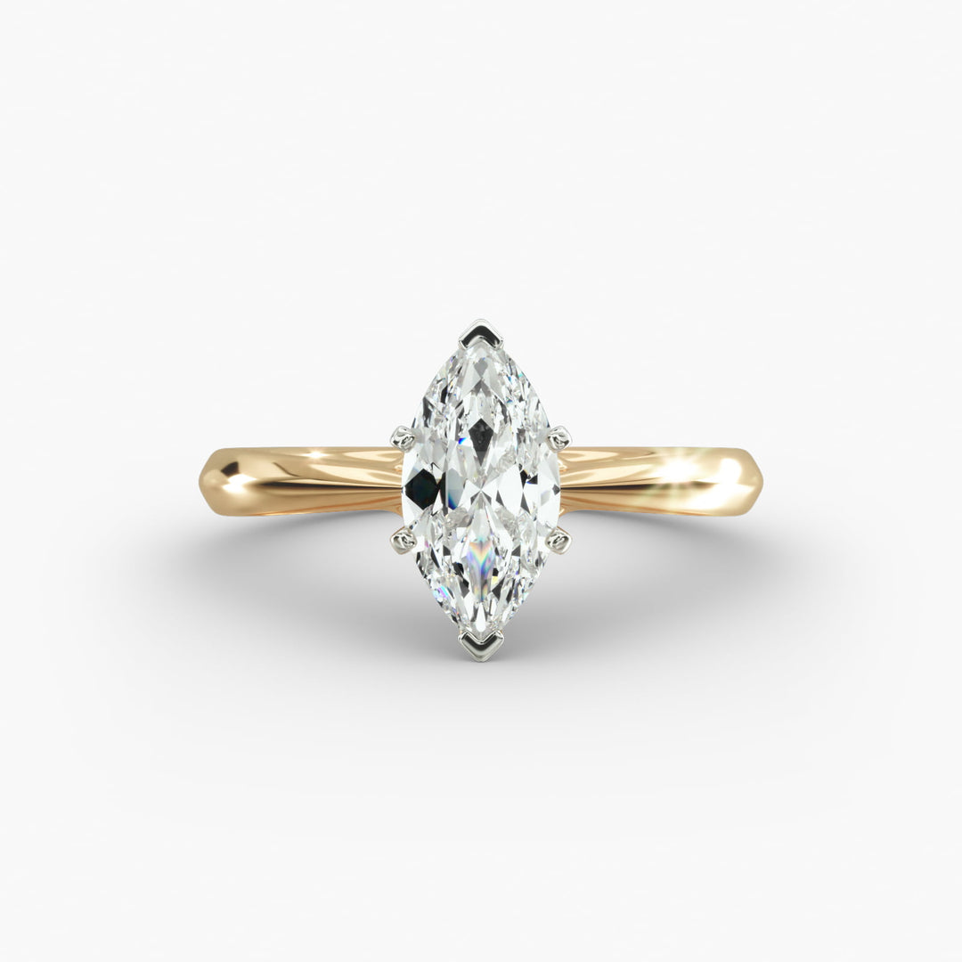 Marquise Lab-Grown Diamond Six-Prong Engagement Ring | Classic Solitaire | IGI Certified | 10K/14K/18K Gold