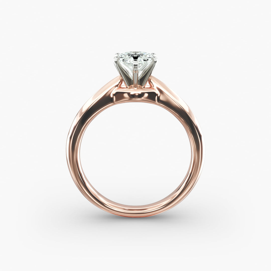 Pear-Shaped Lab-Grown Diamond Engagement Ring | Secure Six-Prong Solitaire | IGI Certified | 10K/14K/18K Gold