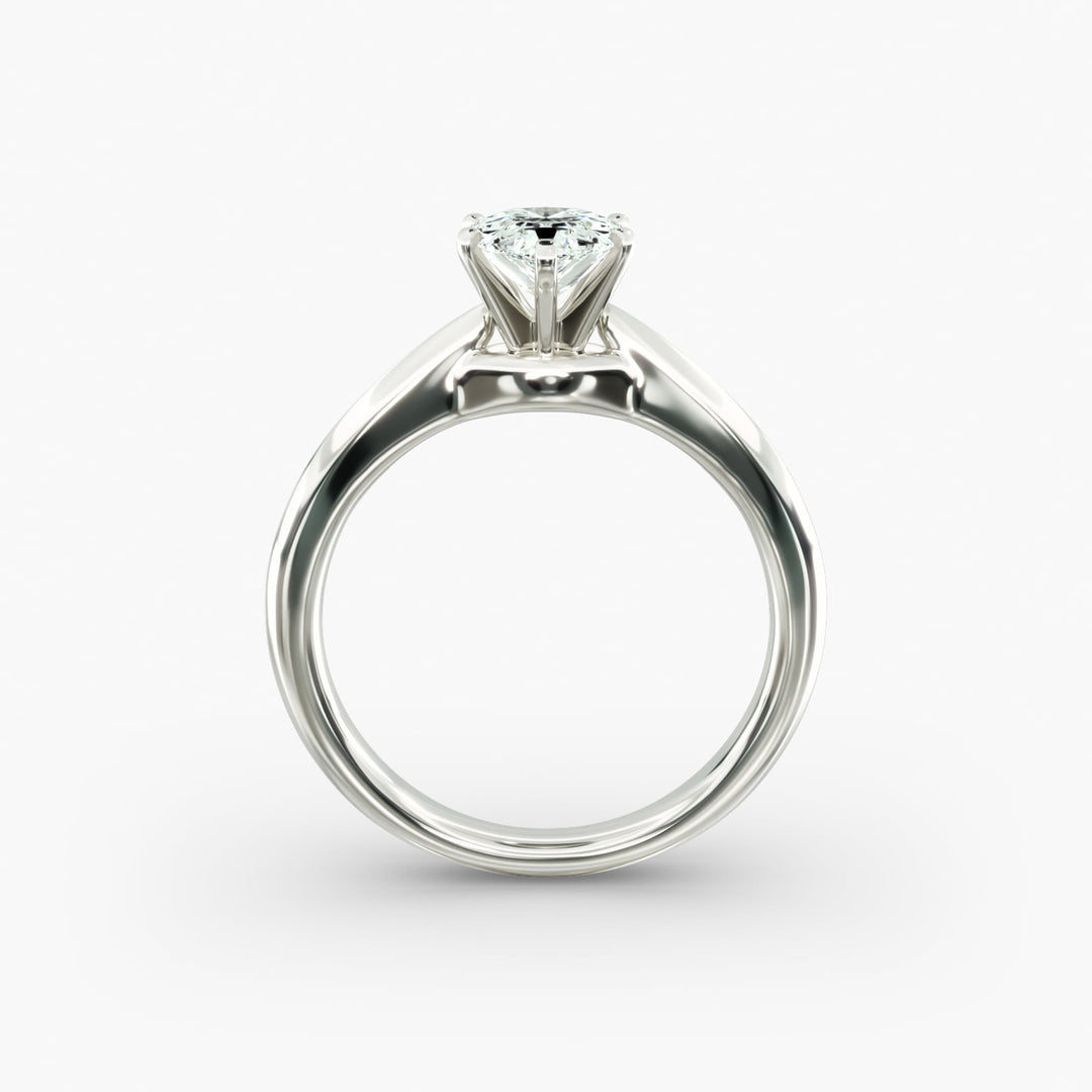 Pear-Shaped Lab-Grown Diamond Engagement Ring | Secure Six-Prong Solitaire | IGI Certified | 10K/14K/18K Gold