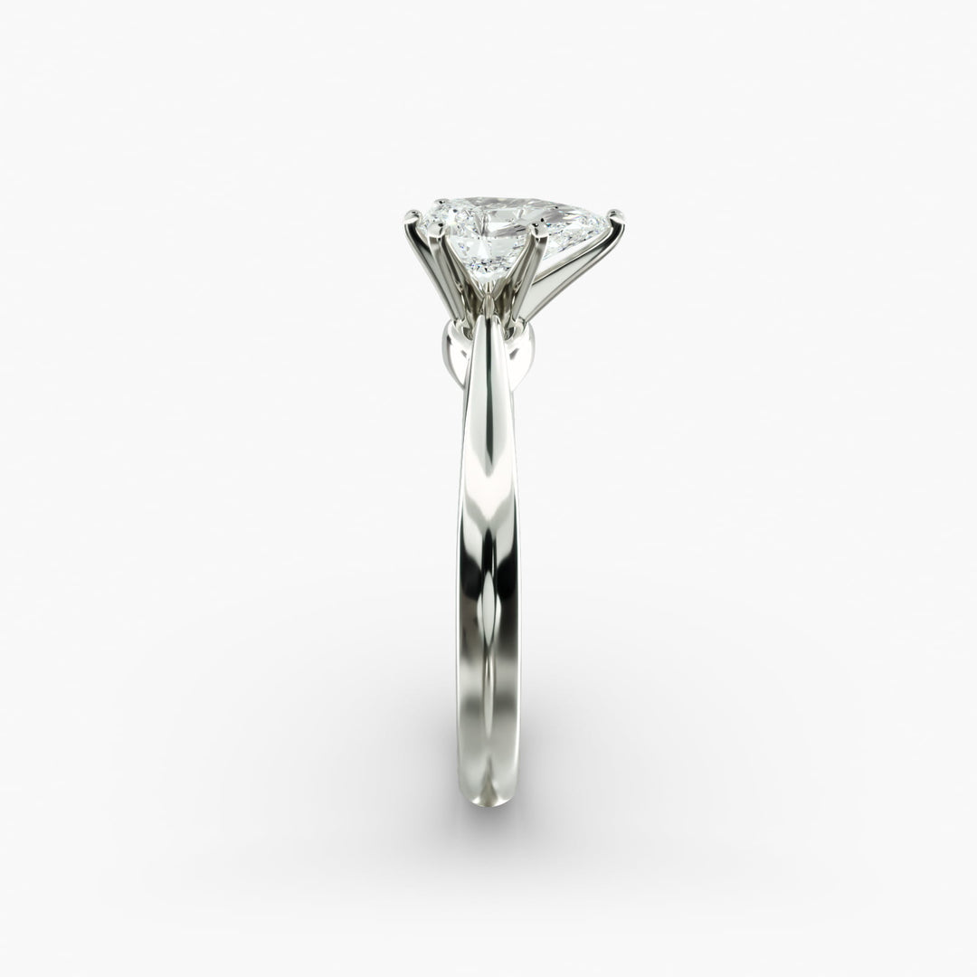 Pear-Shaped Lab-Grown Diamond Engagement Ring | Secure Six-Prong Solitaire | IGI Certified | 10K/14K/18K Gold