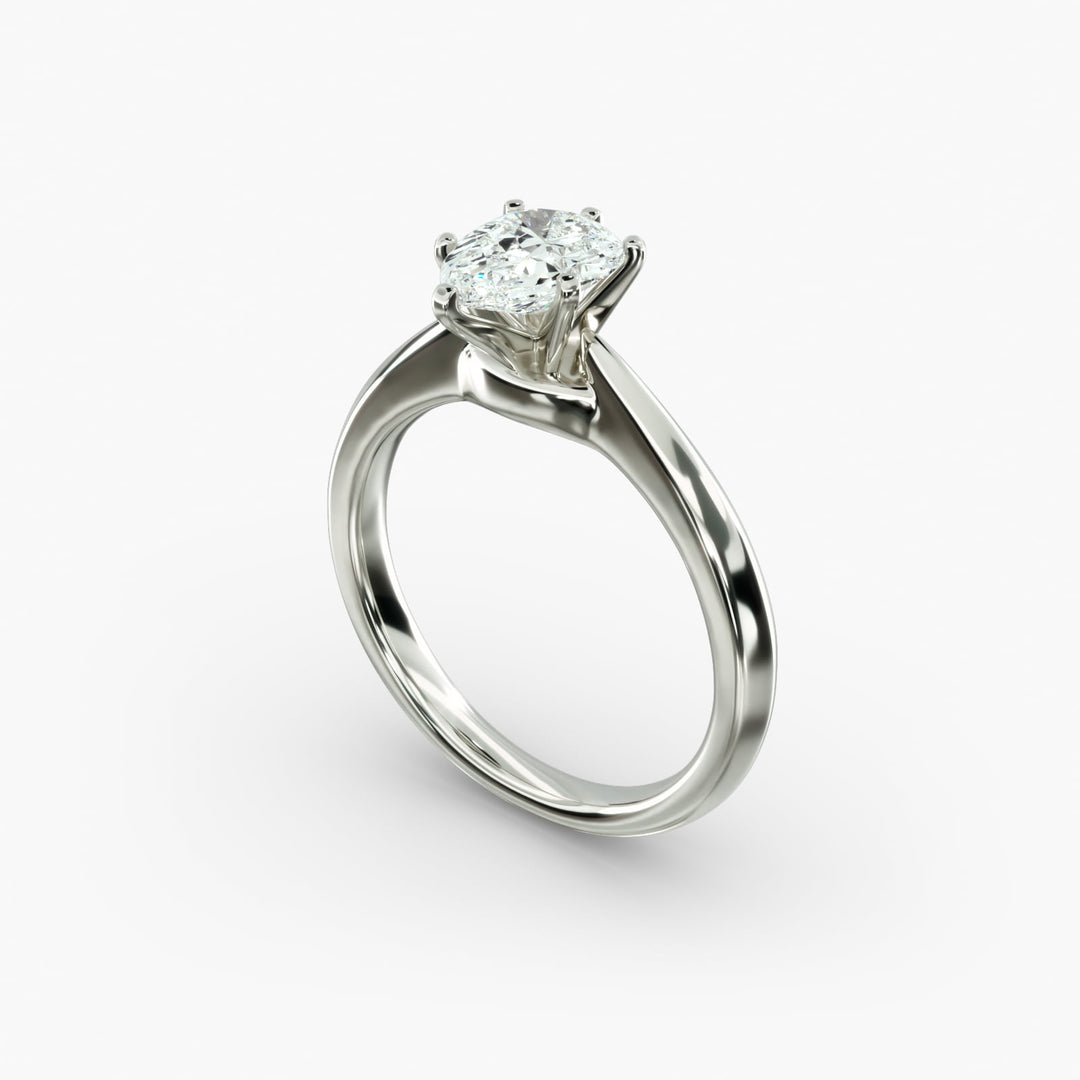 Pear-Shaped Lab-Grown Diamond Engagement Ring | Secure Six-Prong Solitaire | IGI Certified | 10K/14K/18K Gold