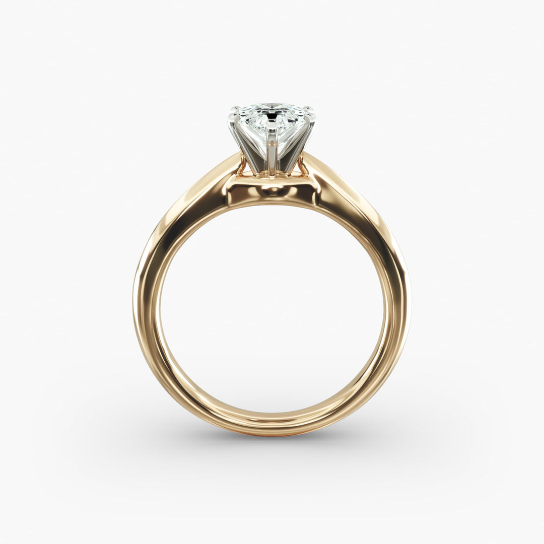 Pear-Shaped Lab-Grown Diamond Engagement Ring | Secure Six-Prong Solitaire | IGI Certified | 10K/14K/18K Gold