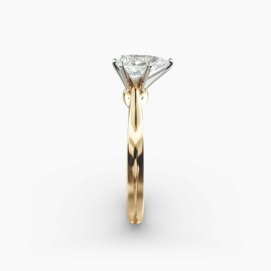 Pear-Shaped Lab-Grown Diamond Engagement Ring | Secure Six-Prong Solitaire | IGI Certified | 10K/14K/18K Gold