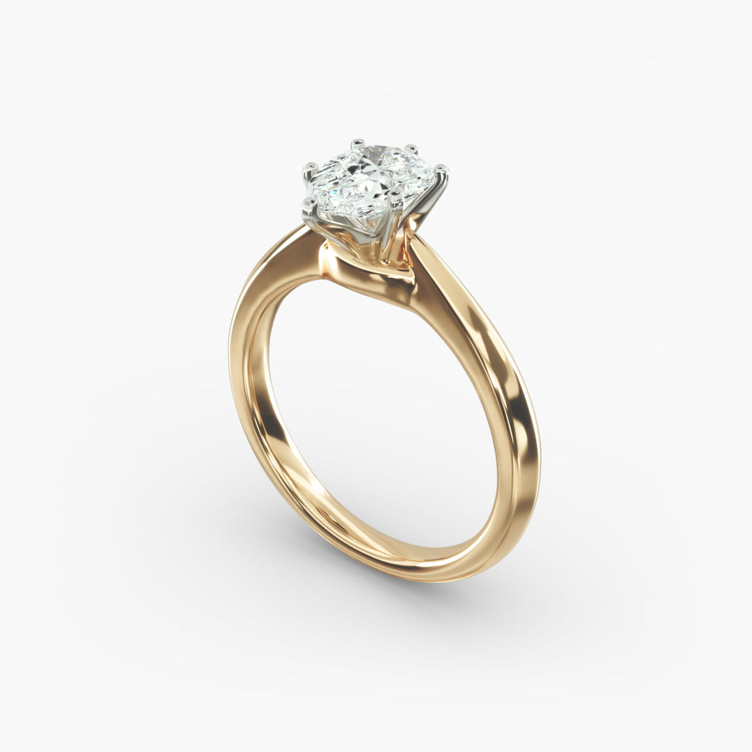 Pear-Shaped Lab-Grown Diamond Engagement Ring | Secure Six-Prong Solitaire | IGI Certified | 10K/14K/18K Gold