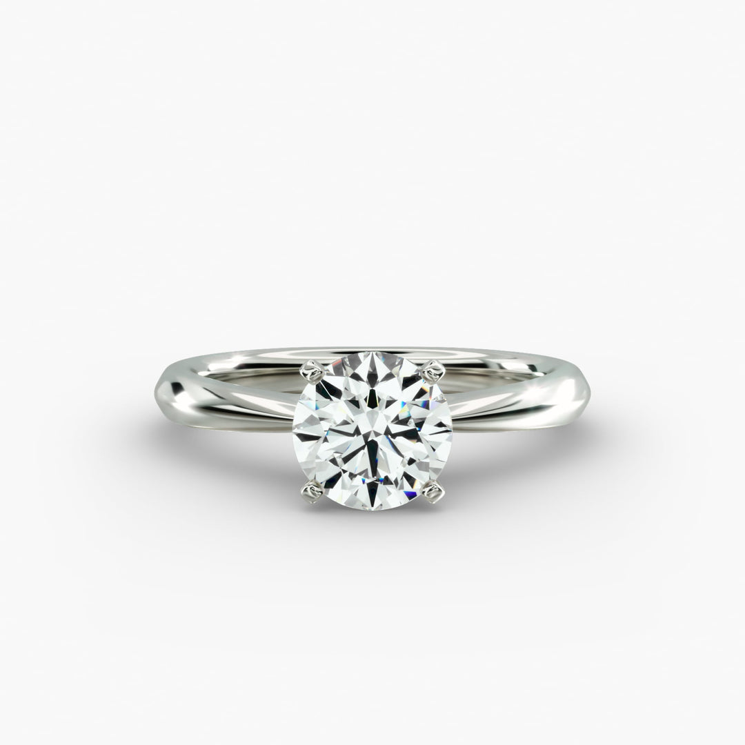 Classic Four-Prong Round Lab-Grown Diamond Ring | IGI Certified | 0.50–5.00 Ct | 10K/14K/18K Gold