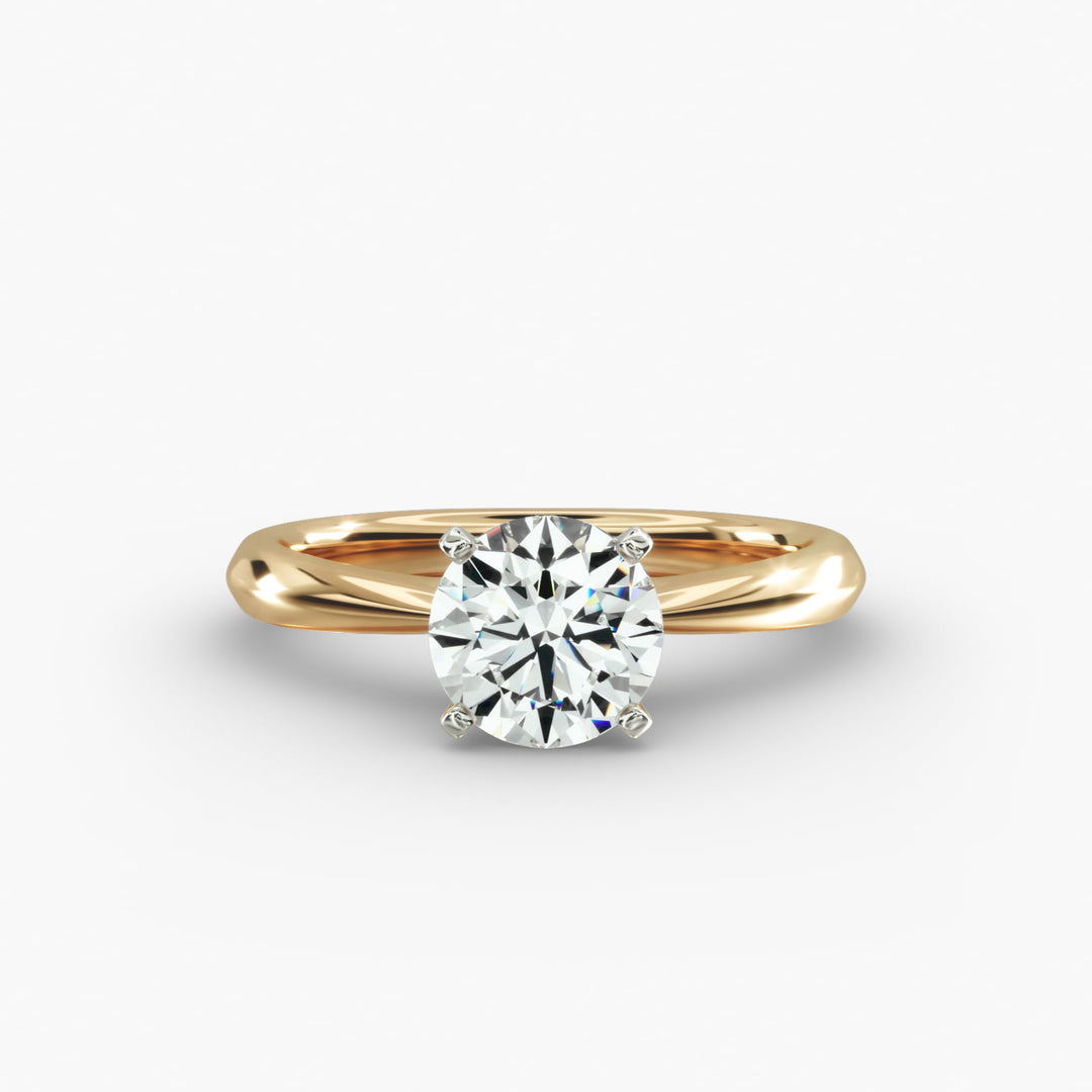 Classic Four-Prong Round Lab-Grown Diamond Ring | IGI Certified | 0.50–5.00 Ct | 10K/14K/18K Gold