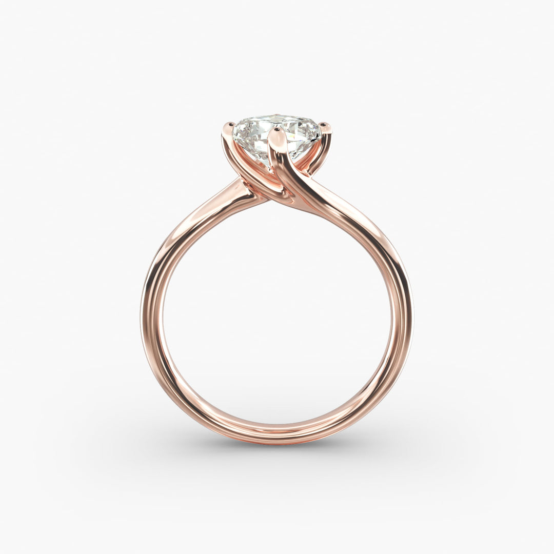 Twisted Band Cushion Lab-Grown Diamond Engagement Ring | Four-Prong Design | IGI Certified | 10K/14K/18K Gold